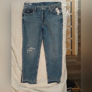 GAP Women's Cropped Mid Rise Loose Jeans - Blue